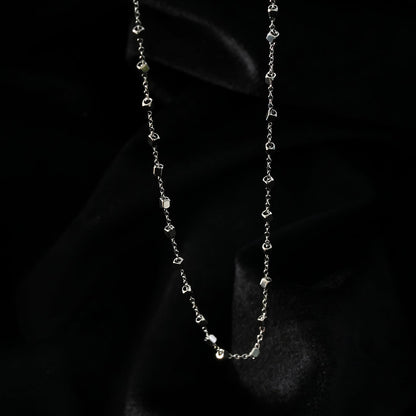 AUREOLE Silver (White Gold): Essential Daily Chain with Delicate Square Beads