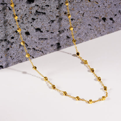 AUREOLE Gold: Essential Daily Chain with Delicate Square Beads