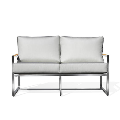 Causeuse en acier inoxydable Acacia avec coussins Sunbrella®