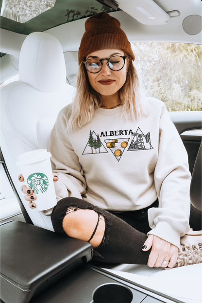 Alberta Oil Triangles Unisex Crewneck | Prairie Apparel | Alberta Clothing