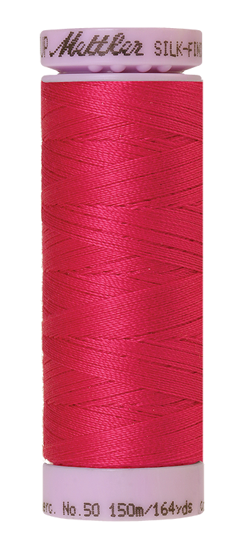 Fil de coton Mettler Silk-finish, 50wt, uni, 150 m, fuchsia