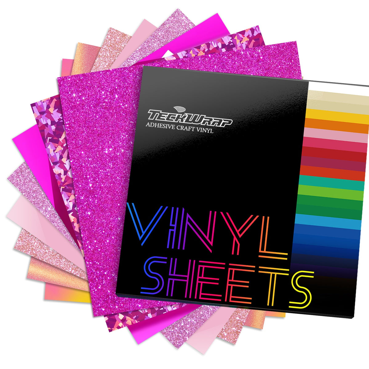 TeckWrap Assorted Color Tone Vinyl Sheets Packs (8 PCS) - Pink Tone