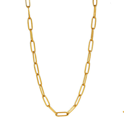 BARBICAN: Essential Gold Chain Link Paper-Clip Necklace - 22"