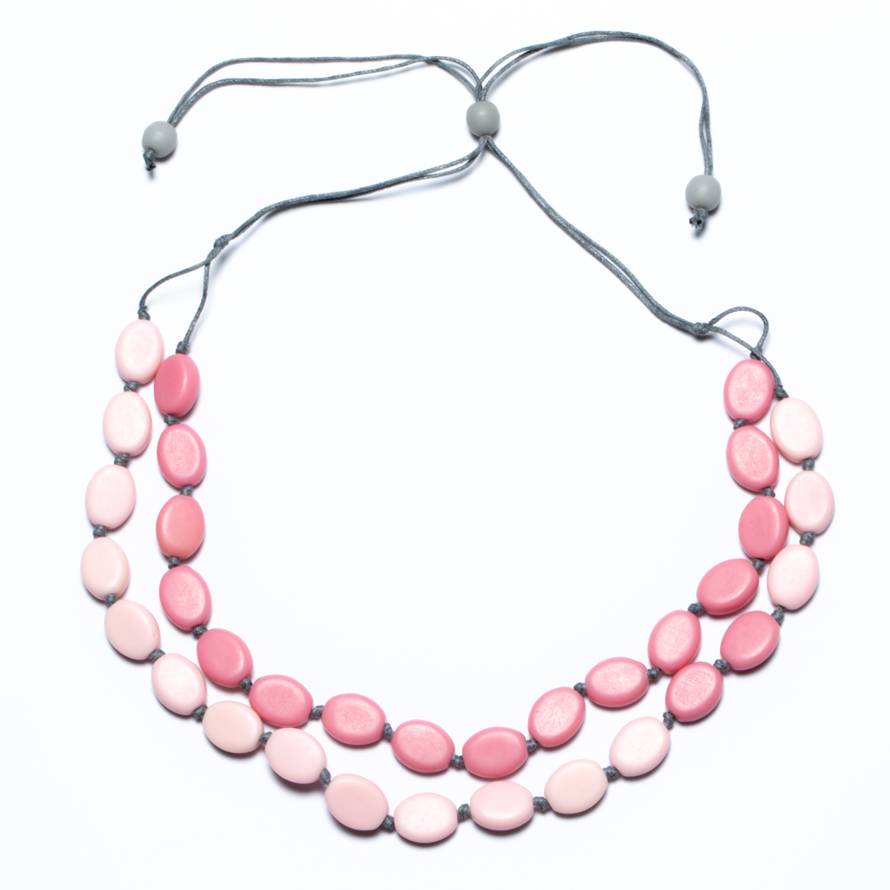 Collier double rang bicolore en résine