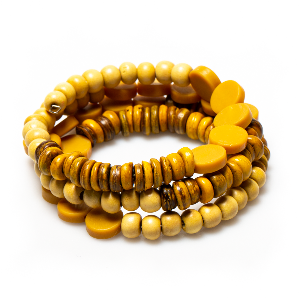 Bracelet spirale en bois et résine