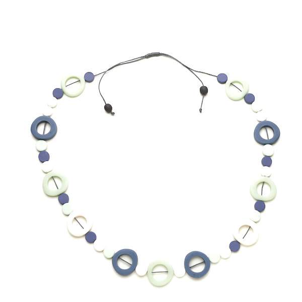 Long Resin Hoop and Disc Necklace