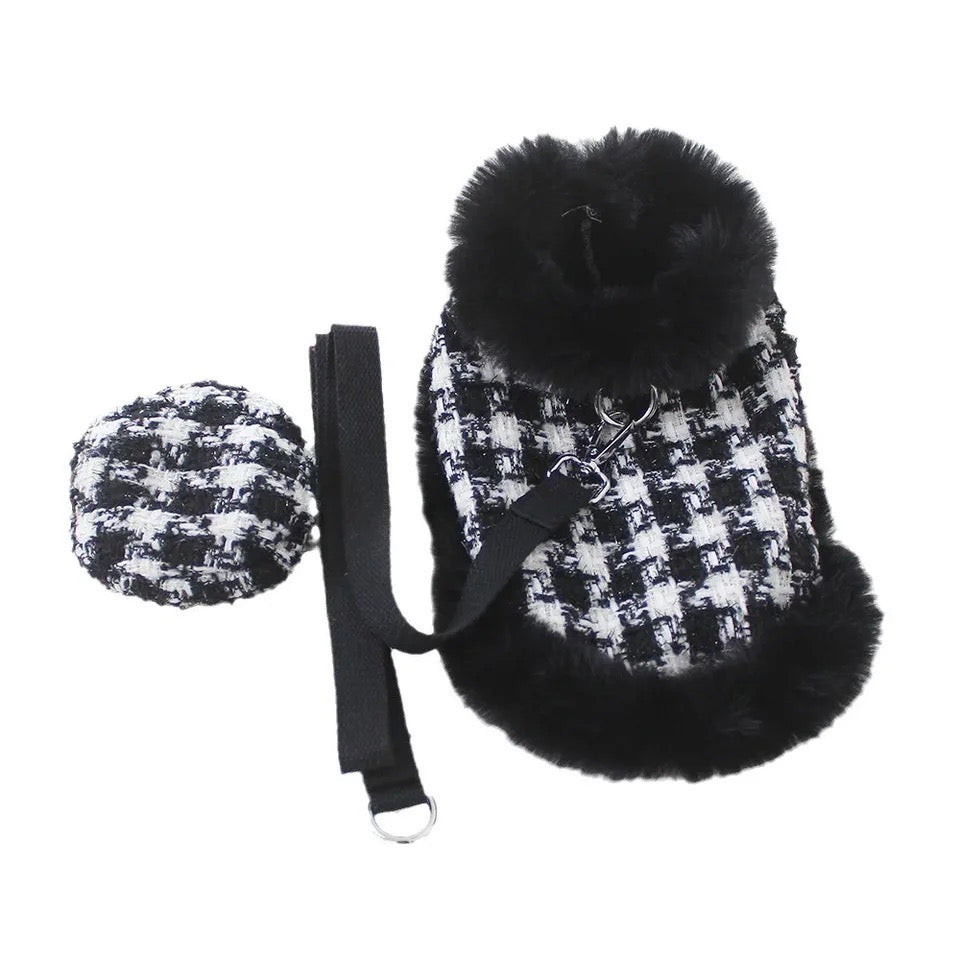 Grandmaster Tweed Dog Harness Set | Harness Hat and Leash Outfit