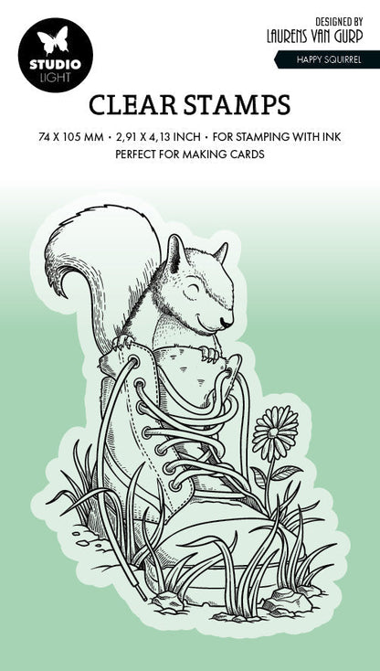 BL Clear Stamp Happy Squirrel By Laurens 89x64x3mm 1 PC nr.532