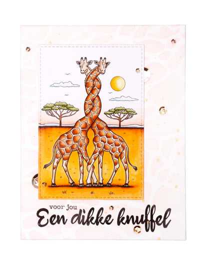 BL Tampon Transparent Girafes Entrelacées Par Laurens 89x64x3mm 1 PC nr.564