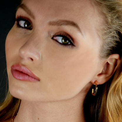 BOJANA: Geometric Shaped 'AM to PM' Hoop Earrings