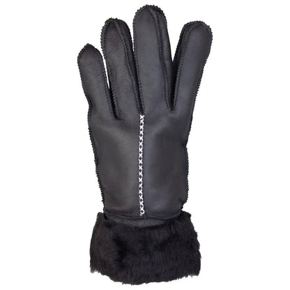Gants femme en peau de mouton mérinos, cousus main, noirs, BOL