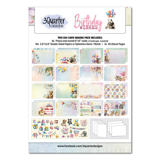 Paquet de 10 cartes d'anniversaire 3Quarter Designs (6x4 po)
