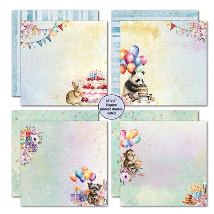 3Quarter Designs Birthday Wishes 12x12 Design Paper & Diecuts Set