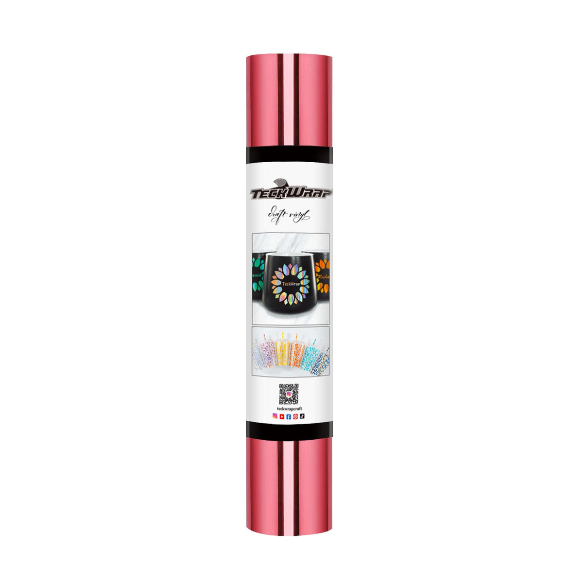 Vinyle adhésif chrome miroir sans bulles TeckWrap - Rose bégonia | Brillant et sans bulles
