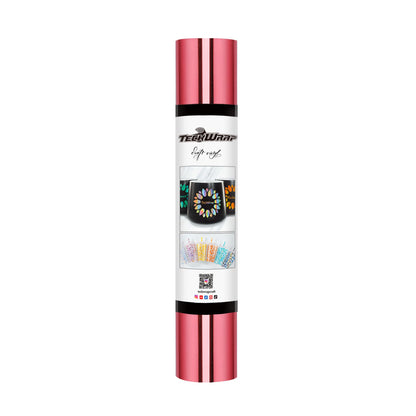 Vinyle adhésif chrome miroir sans bulles TeckWrap - Rose bégonia | Brillant et sans bulles