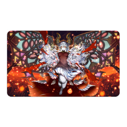 Blazing Cartesia, the Virtuous TCG Playmat – 24 x 14 in – Soft Cloth & Rubber