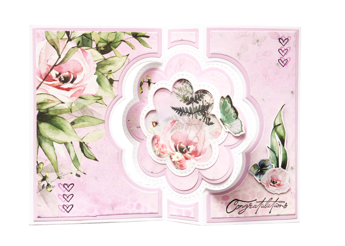 SL Bloc de papier scrapbooking Papillon en fleurs 304,8x304,8x3mm 12 feuilles n°20