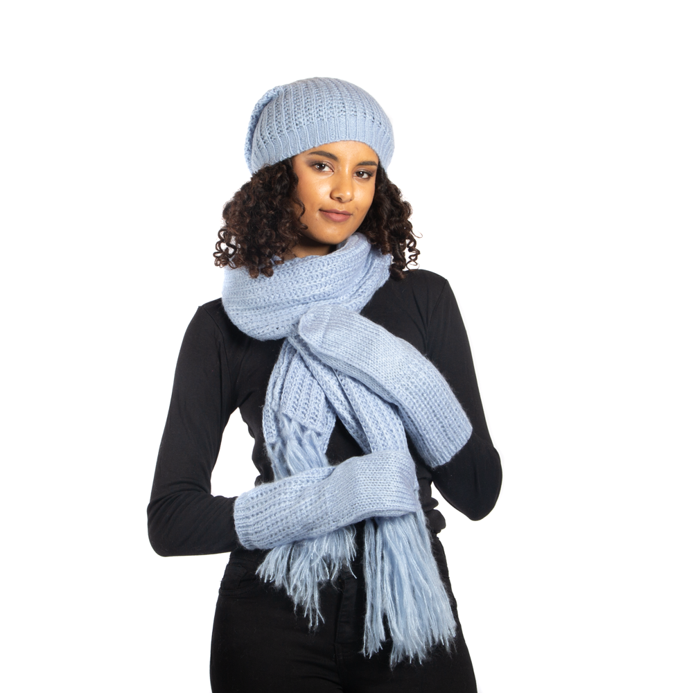 Simple Knit Hat With Tie Back