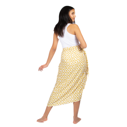 Geometric Print Sarong - Yellow