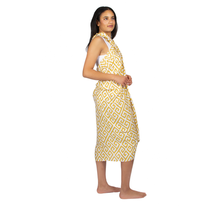 Geometric Print Sarong - Yellow