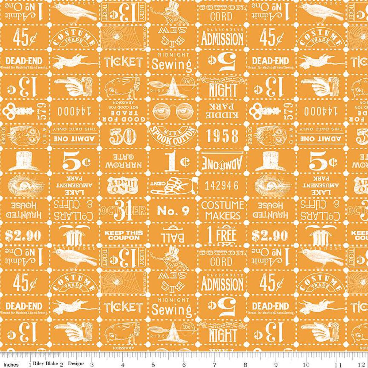 Riley Blake - Costume Maker's Act II - Ticket Grid Orange - C16009-ORANGE