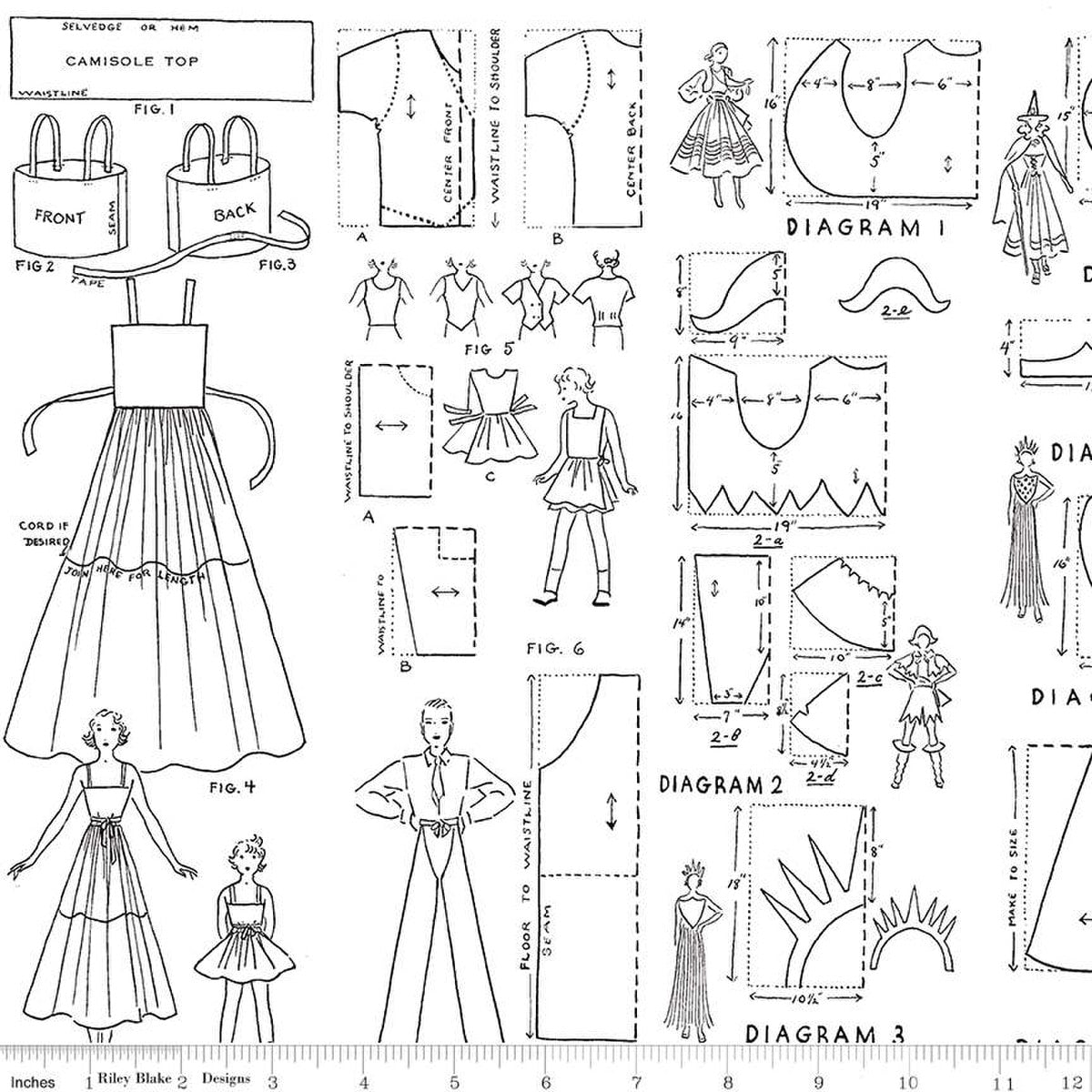 Riley Blake - Costume Maker's Act II - Costumes White - C16016-WHITE