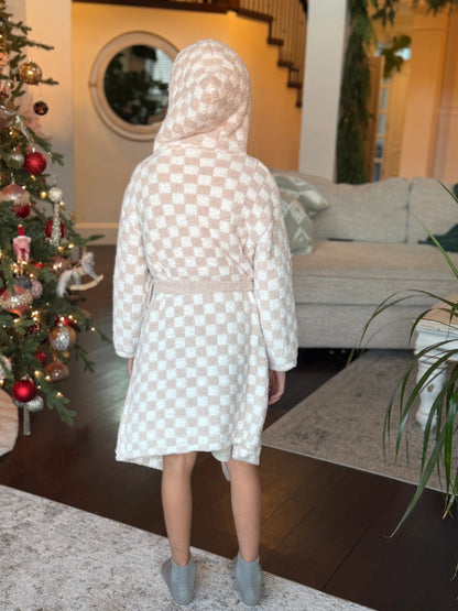 Robe à capuche à carreaux pour enfants - réapprovisionnement en avril