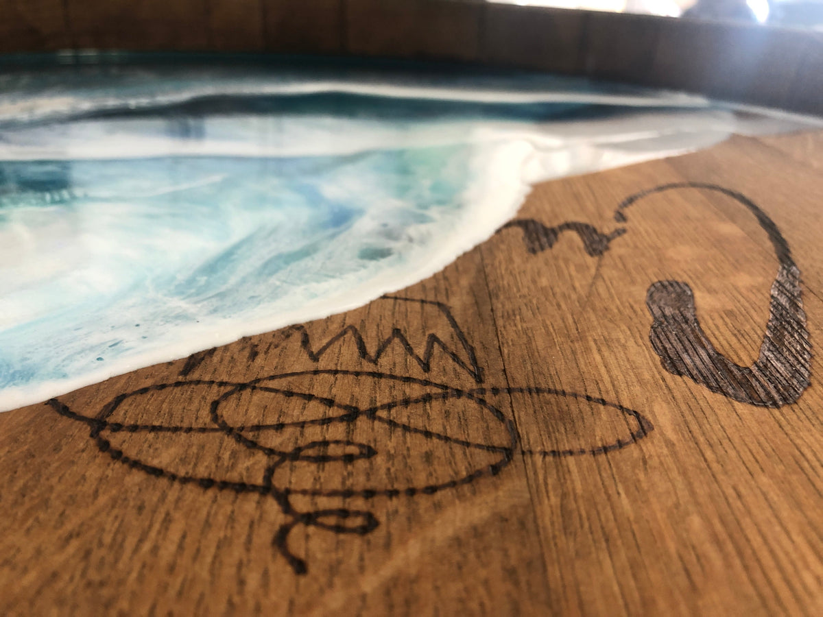 Vagues océaniques en tonneau de vin