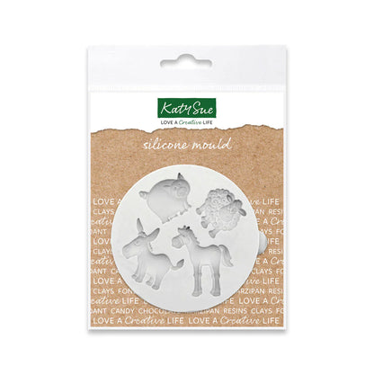 Moule en silicone Animaux de la ferme miniatures