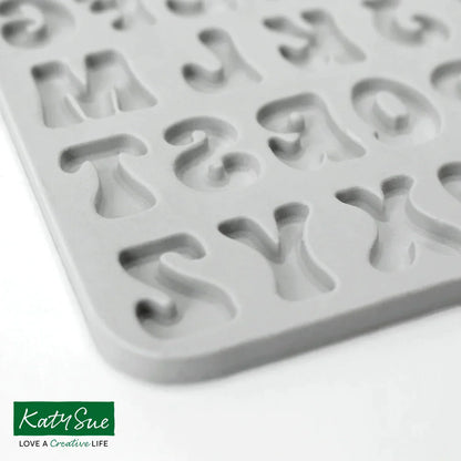 Moule en silicone, alphabet et chiffres fantaisie, lot de 2