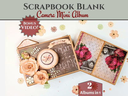 CrafTreat Scrapbook Blanks - Matchbox Camera - Black & Kraft Color