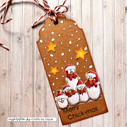 Vaessen Creative • Tampons transparents Poulets de Noël 2 10 pcs
