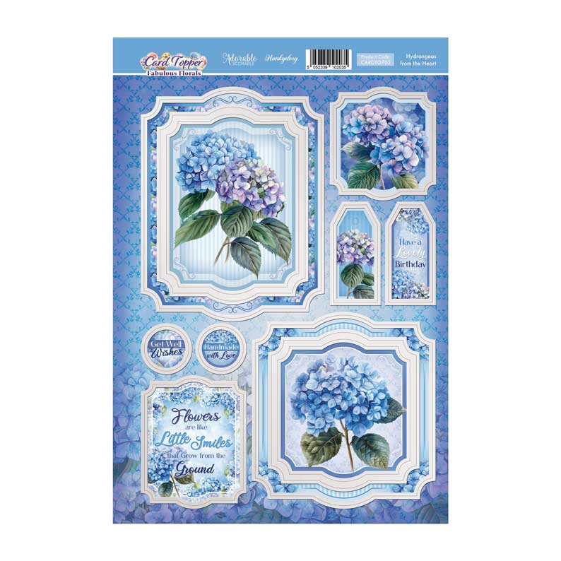 Feuille de dessus de carte hortensia du cœur