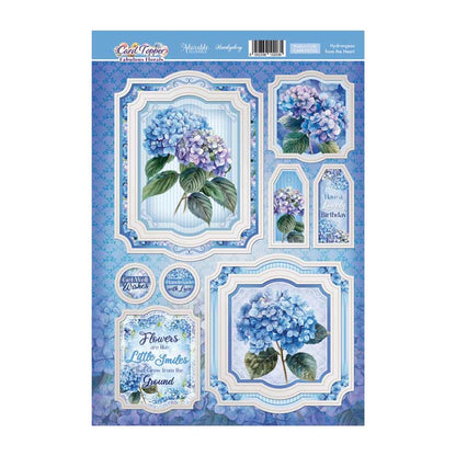 Feuille de dessus de carte hortensia du cœur