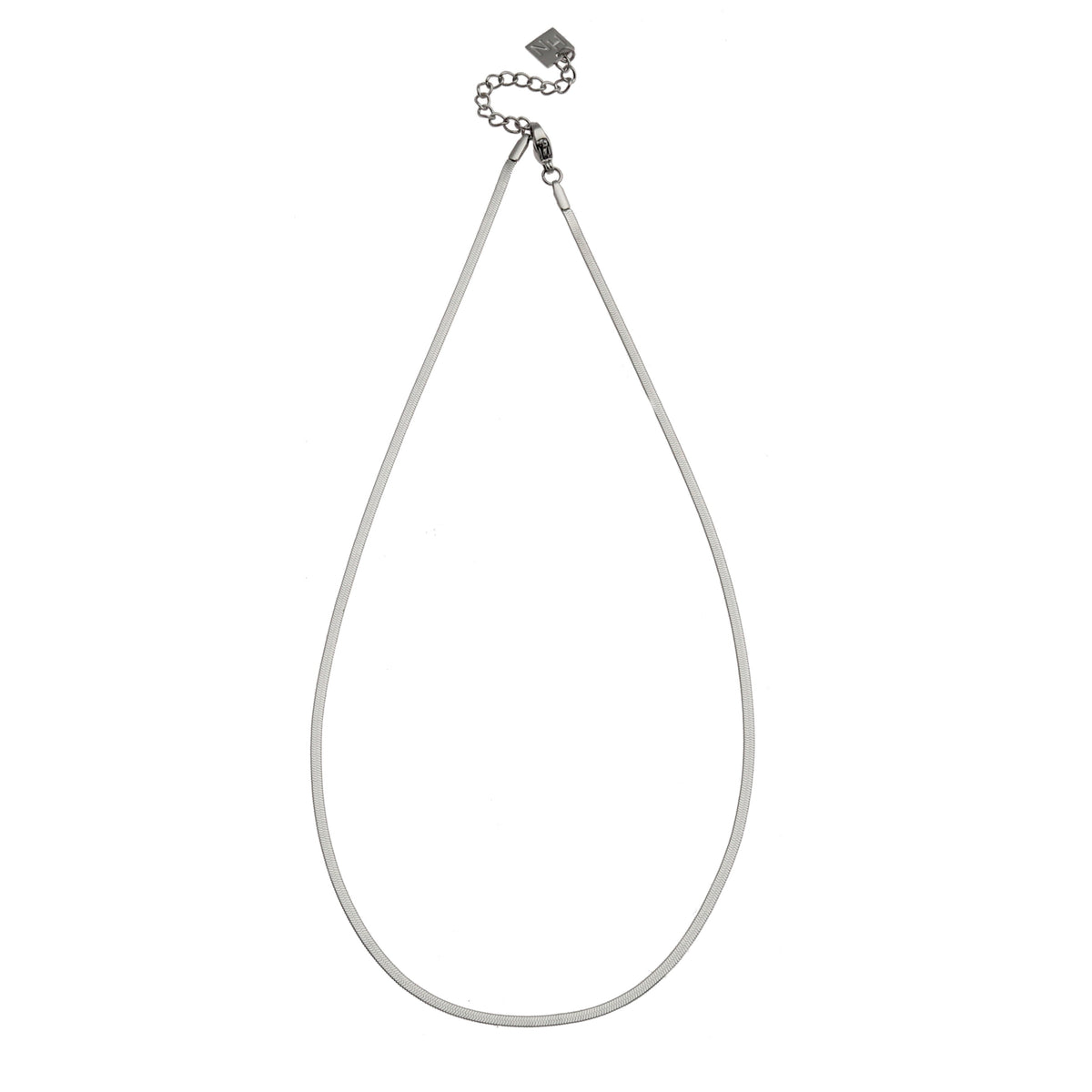 CATANIA: Snake Skin Textured Silver Chain Necklace