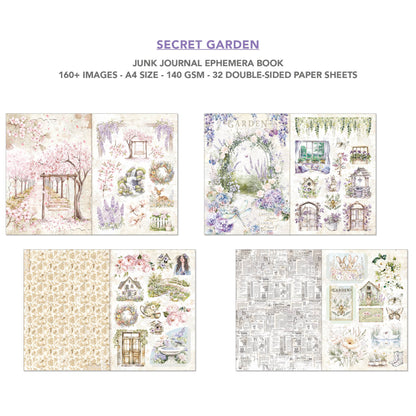 Secret Garden Junk Journal & Ephemera Book A4 32/Pkg