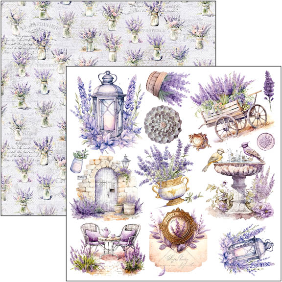 Bloc de papiers décoratifs "Morning In Provence" 15x15cm 24 feuilles/paquet
