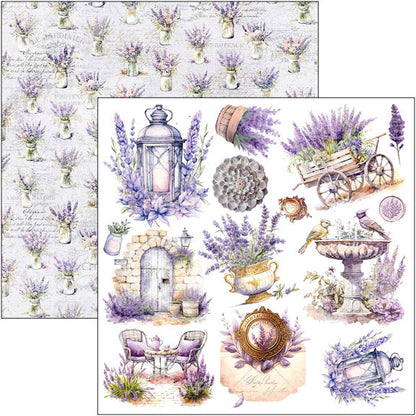 Bloc de papiers décoratifs "Morning In Provence" 15x15cm 24 feuilles/paquet