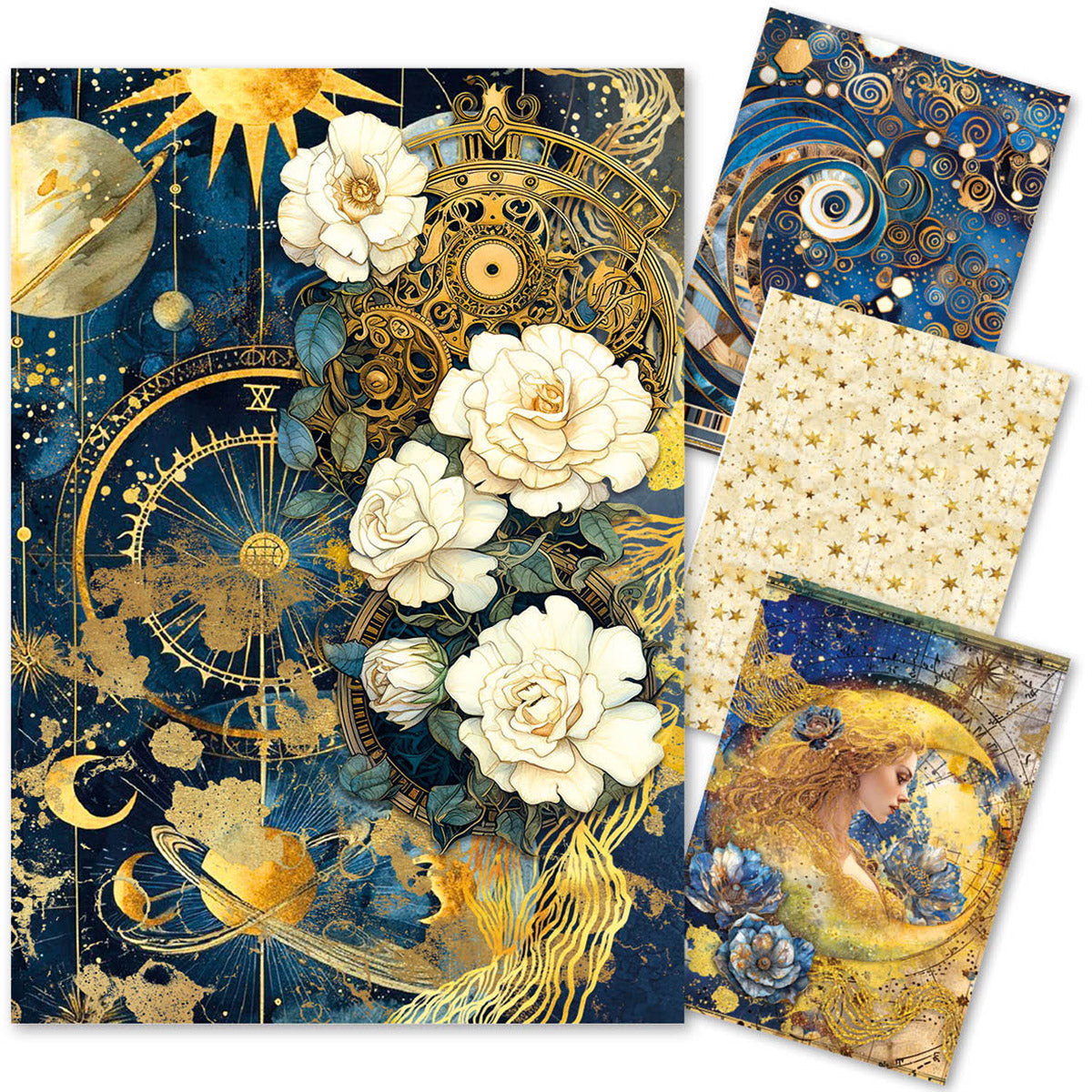 Papier de riz A4 ASSORTI 4/Paq Céleste