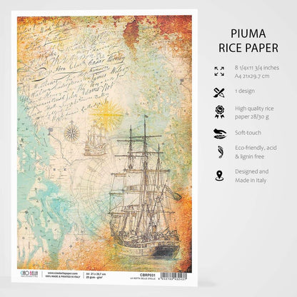 Ciao Bella Papier de Riz A4 La Rotta Delle Stelle