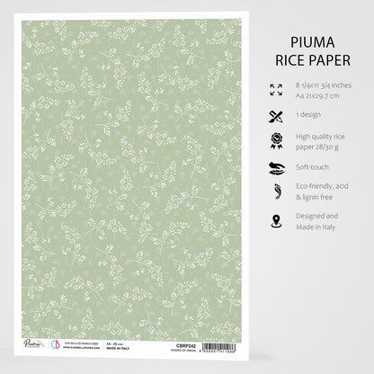 Ciao Bella Papier de Riz A4 Nuances de Vert