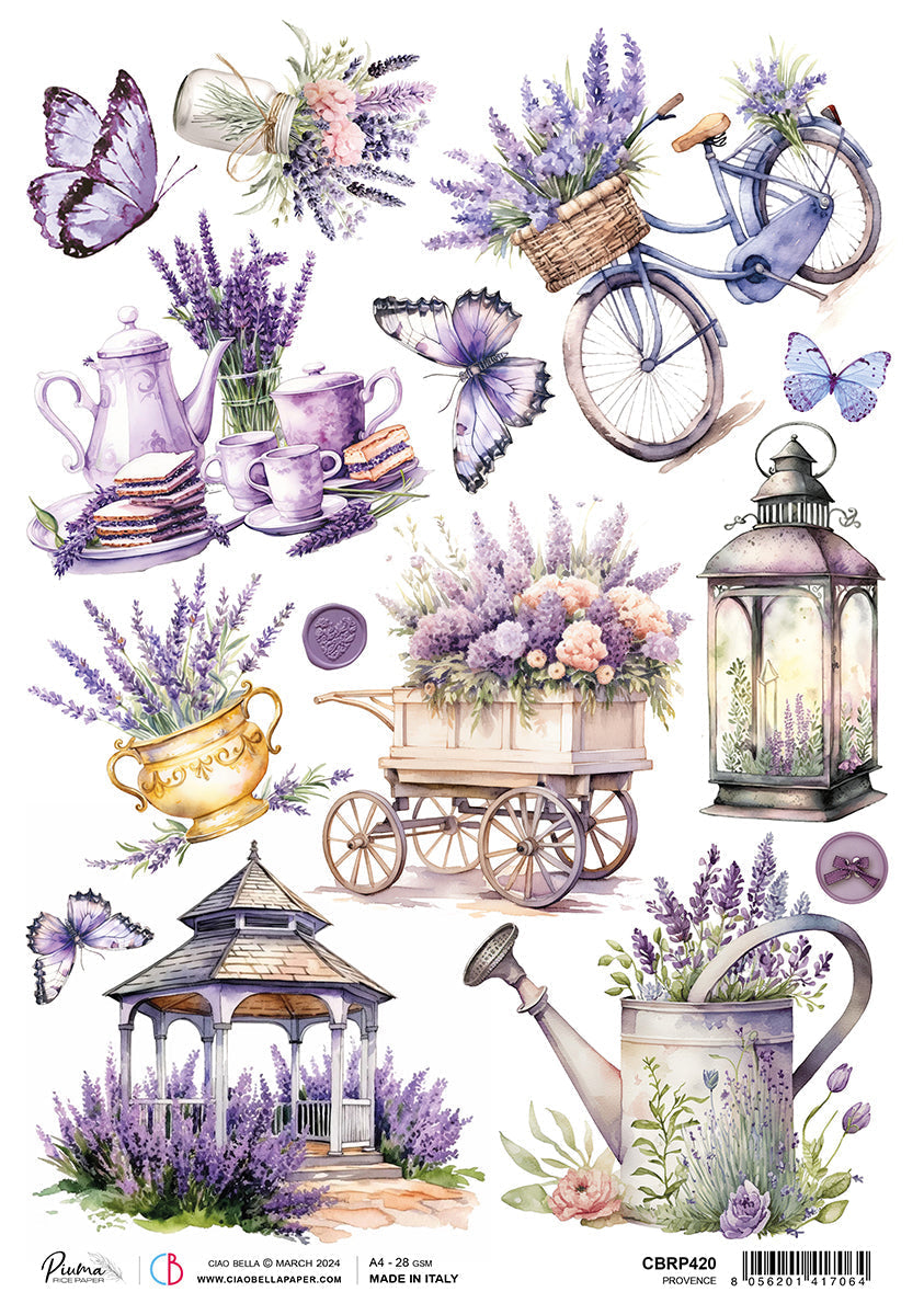 Papier de Riz A4 Piuma Provence - 5 Feuilles