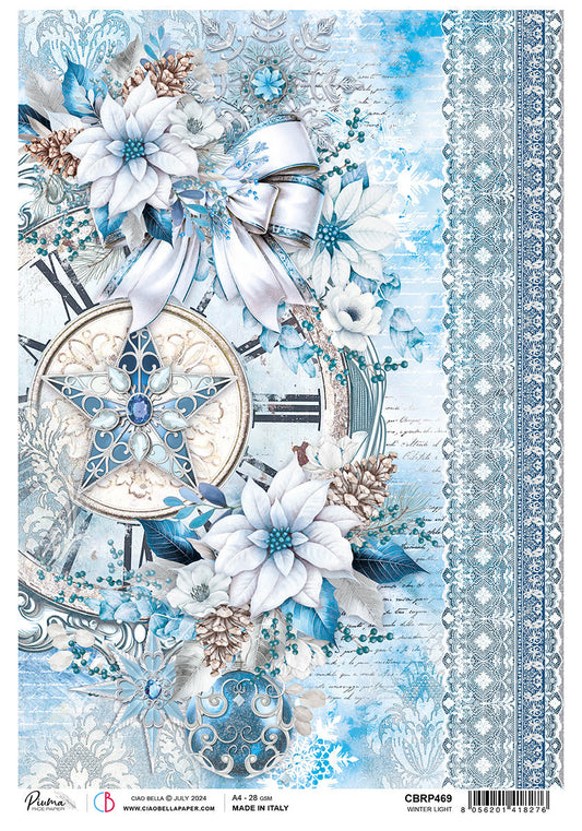 Papier de riz A4 Lumière d'hiver - 5 feuilles
