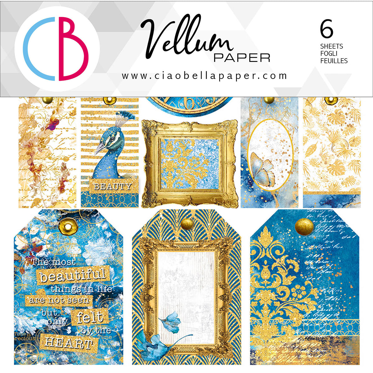 Ciao Bella Calque Indigo prédécoupé 6"x6" 6/Paquet