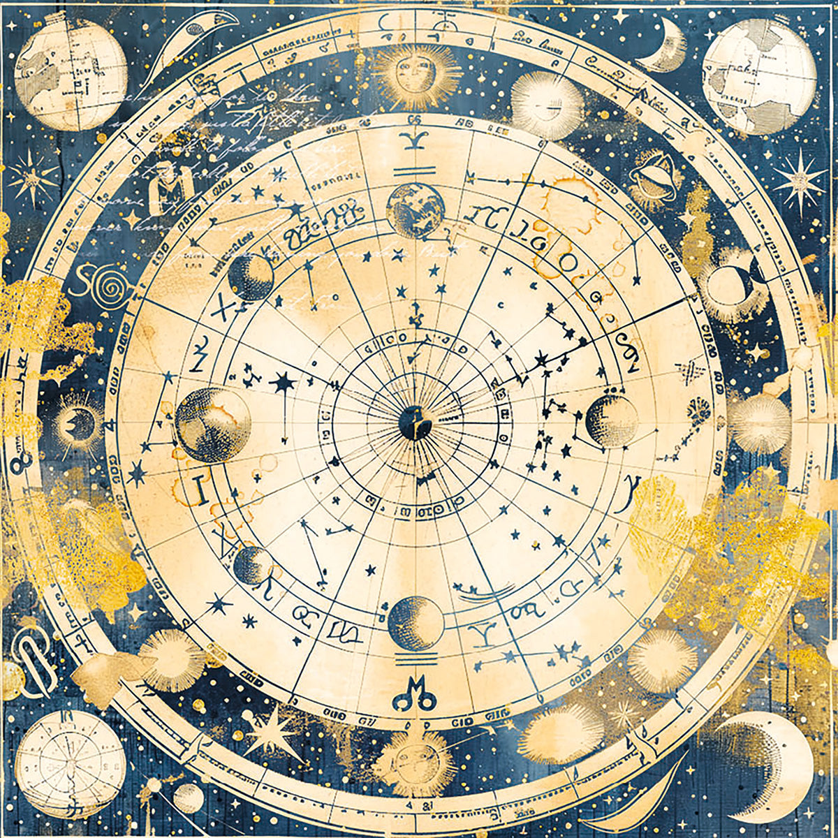 Vellum Celestial Fussy Cut 6"x6" 6/Pkg