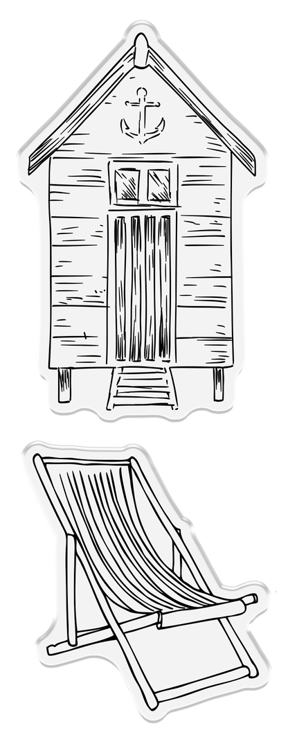 Crafter’s Companion Coastal Collection Stamp & Die - Beach Retreat