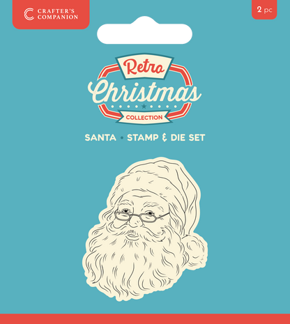Crafter's Companion Retro Christmas Collection Stamp & Die Set - Santa