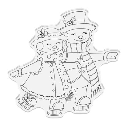 Crafter's Companion Retro Christmas Collection Stamp & Die Set - Snowpeople