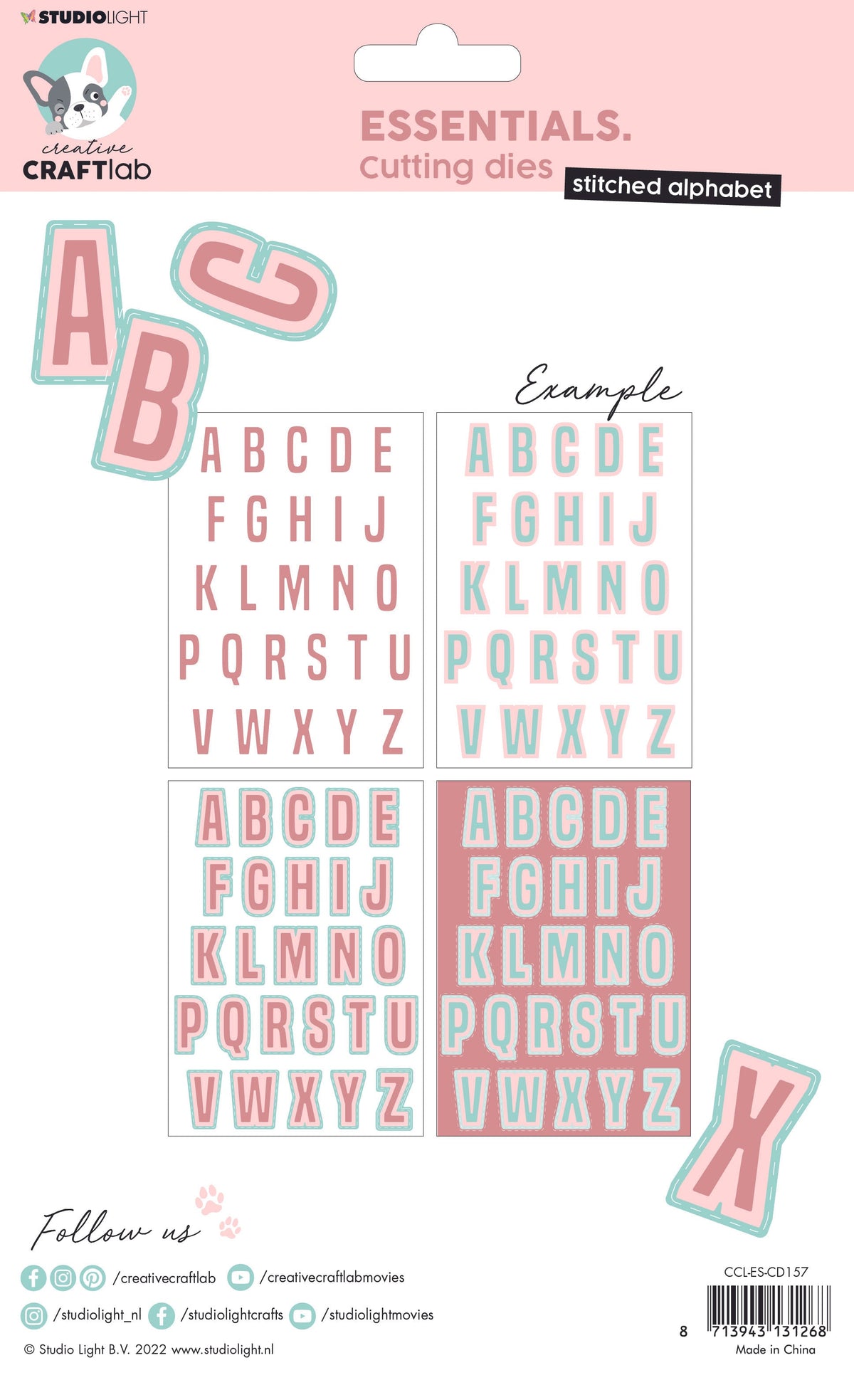 CCL Cutting Die Stitched Alphabet Essentials 157x218x1mm 1 PC nr.157