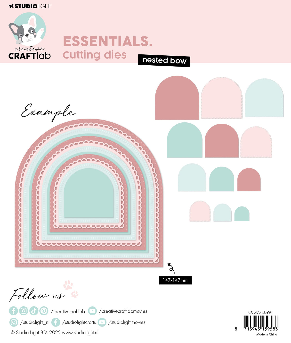 CCL Cutting Die Nested Bow Essentials 12 PC